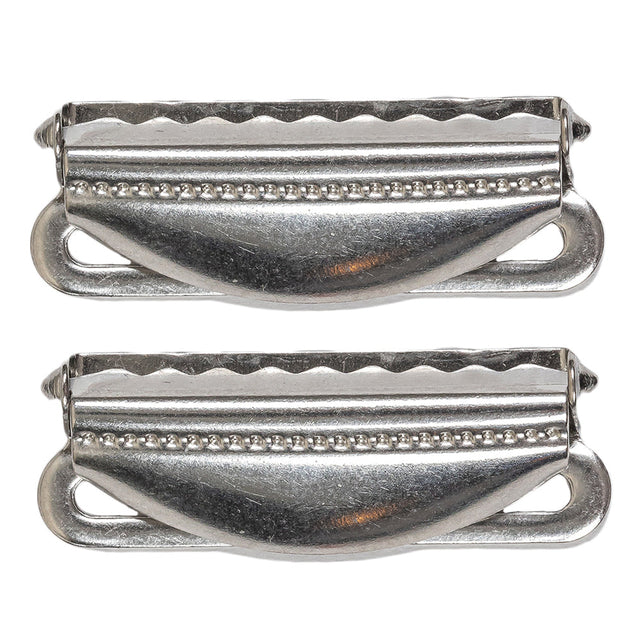 Silver Metal Suspender Slide Adjusters Pair - 1.5"