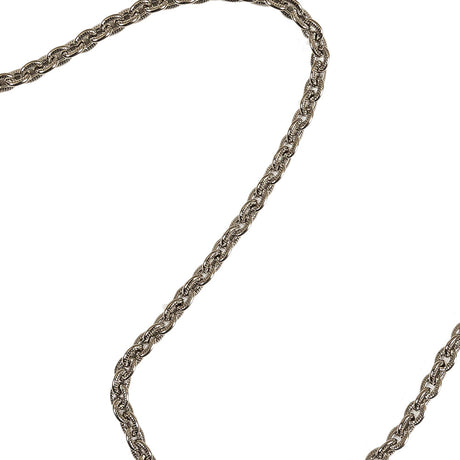 Silver Textured Chain Purse Strap with Triangular Rings - 16" x 0.375"