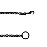Matte Black Chain Purse Strap with Lobster Claw Clasp and O Ring - 53.5" X 0.5"