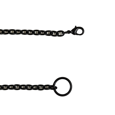 Matte Black Chain Purse Strap with Lobster Claw Clasp and O Ring - 53.5" X 0.5"