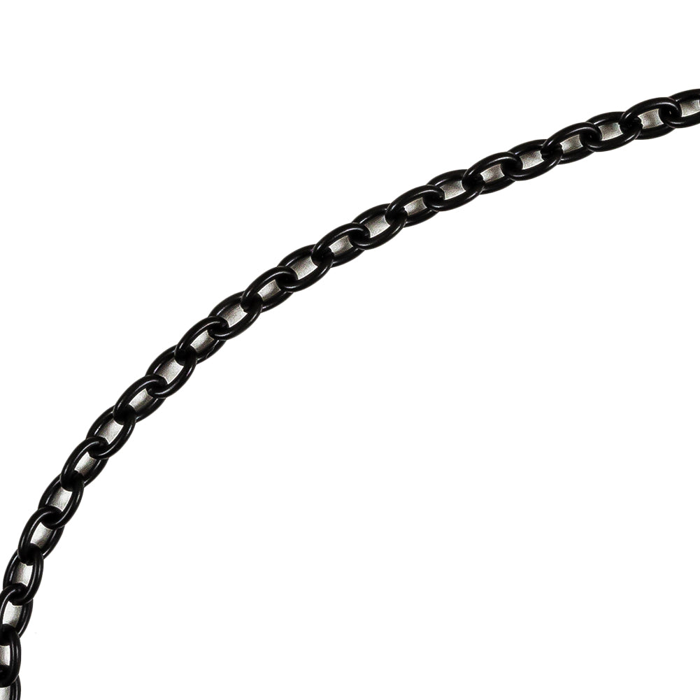 Matte Black Chain Purse Strap with Lobster Claw Clasp and O Ring - 53.5" X 0.5"