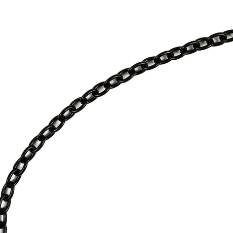 Matte Black Chain Purse Strap with Lobster Claw Clasp and O Ring - 53.5" X 0.5"