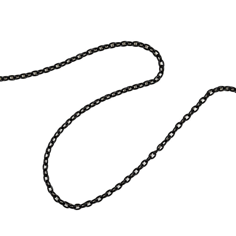 Matte Black Chain Purse Strap with Lobster Claw Clasp and O Ring - 53.5" X 0.5"