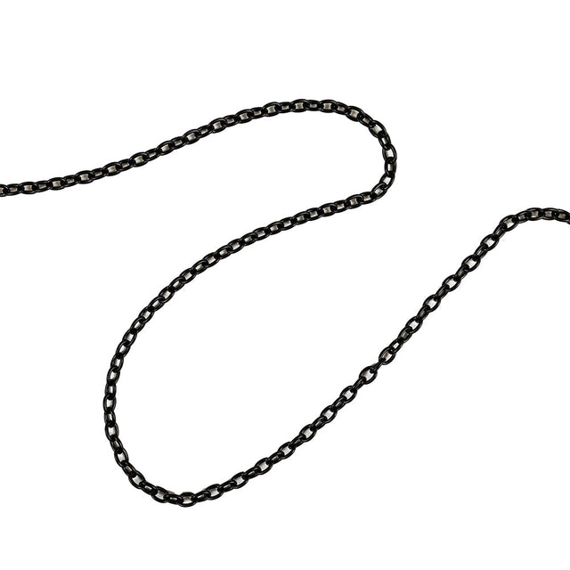 Matte Black Chain Purse Strap with Lobster Claw Clasp and O Ring - 53.5" X 0.5"