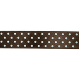 Brown and White Polka Dot Satin Ribbon - 0.625"