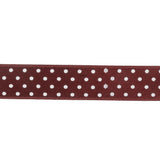 Wine Red and White Polka Dot Satin Ribbon - 0.625"
