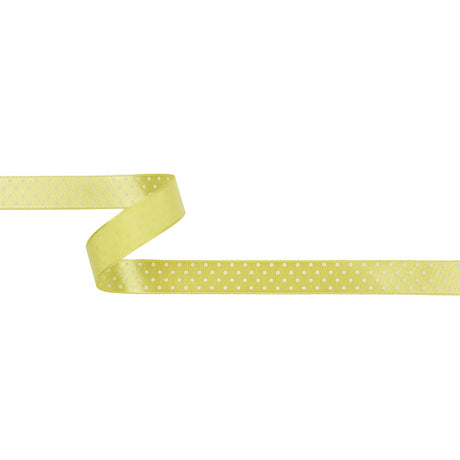 Banana and White Polka Dot Satin Ribbon - 0.625"