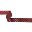 Wine Red and White Polka Dot Satin Ribbon - 1"