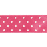 Hot Pink and White Polka Dot Satin Ribbon - 1"