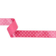 Hot Pink and White Polka Dot Satin Ribbon - 1"