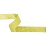 Banana and White Polka Dot Satin Ribbon - 1"