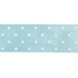 Baby Blue and White Polka Dot Satin Ribbon - 1"