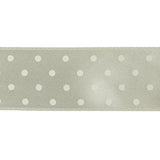 White on White Polka Dot Satin Ribbon - 1"