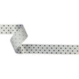 White and Black Polka Dot Satin RIbbon - 1"