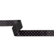 Black and Purple Polka Dot Satin Ribbon - 1"