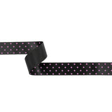 Black and Purple Polka Dot Satin Ribbon - 1"