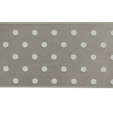 Gray and White Polka Dot Satin Ribbon - 1.5"