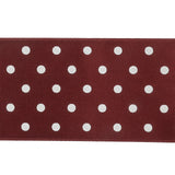 Wine Red and White Polka Dot Satin Ribbon - 1.5"