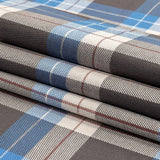 Blue, Moonscape and White Plaid Cotton Twill