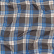 Blue, Moonscape and White Plaid Cotton Twill