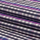 Purple, Sodalite Blue and Navy Plaid Cotton Shirting