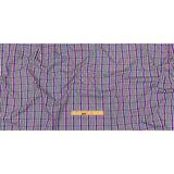 Purple, Sodalite Blue and Navy Plaid Cotton Shirting