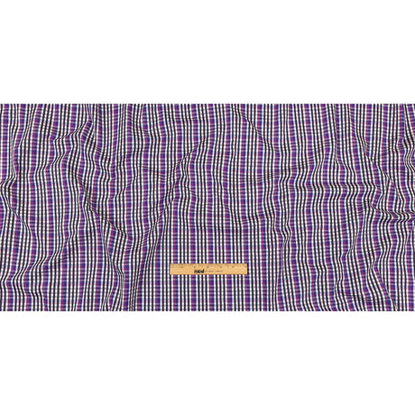 Purple, Sodalite Blue and Navy Plaid Cotton Shirting