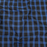Stretch Limo and Deja Vu Blue Plaid Cotton Shirting