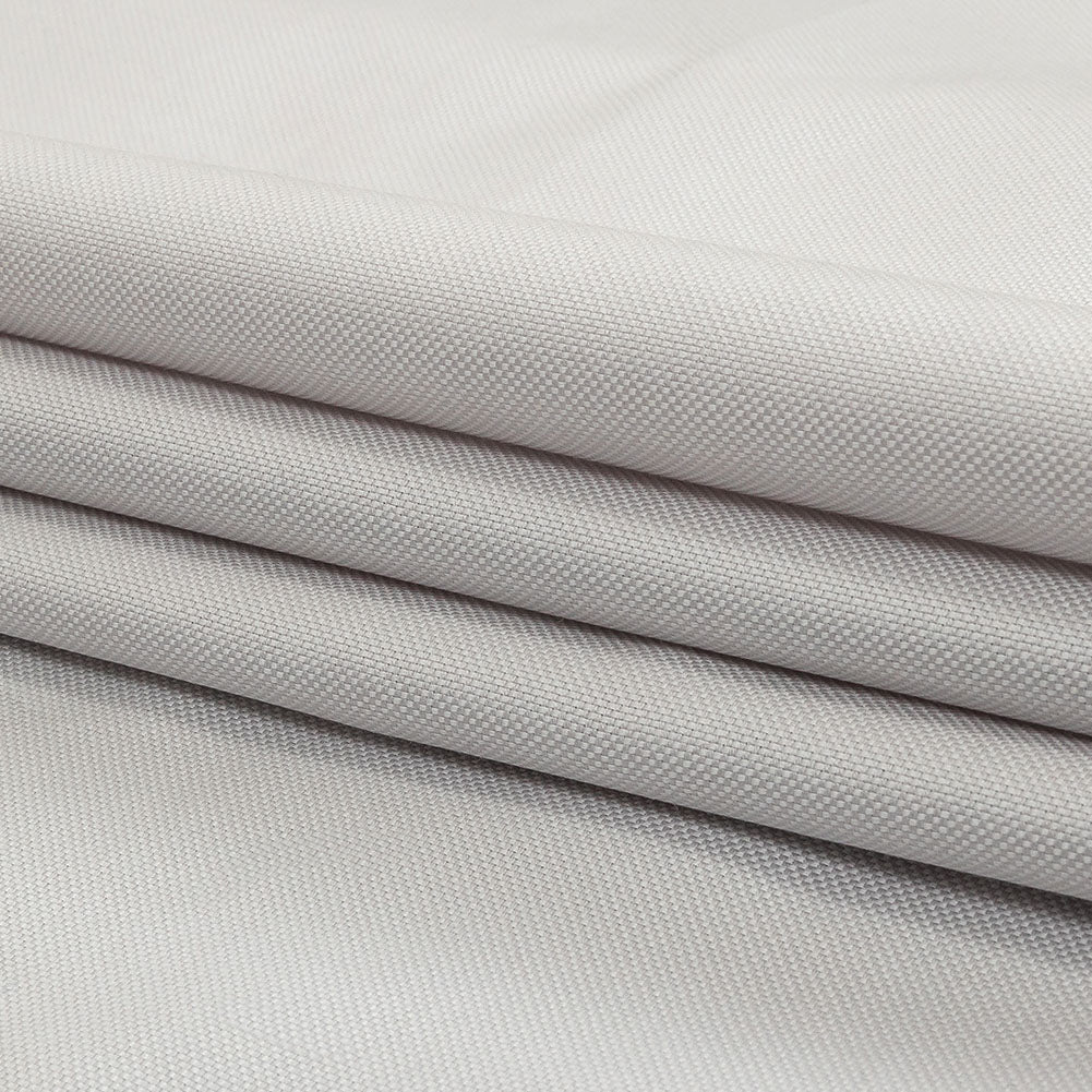 Pale Gray Cotton Basketweave Shirting