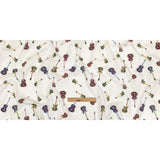 Blanc de Blanc and Multicolor Decorated Guitars Cotton Shirting