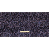 Orange, Purple and Blue Stripes and Teardrops Cotton and Polyester Jacquard with Navy Paisley Flocking