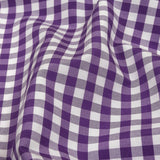 Purple and White Checkered Cotton and Polyester Shirting