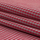 Red and Gray Checked Cotton and Polyester Shirting