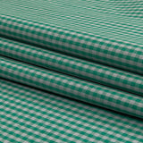 Green and Gray Checked Cotton and Polyester Shirting