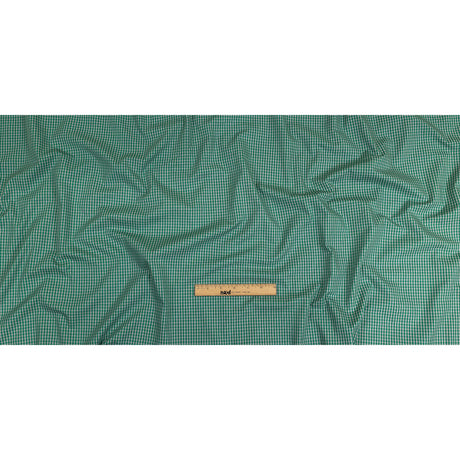 Green and Gray Checked Cotton and Polyester Shirting