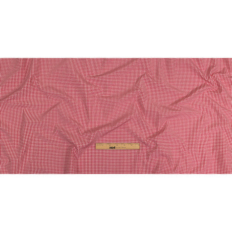Red and White Checked Cotton and Polyester Shirting
