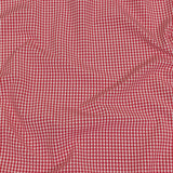 Red and White Checked Cotton and Polyester Shirting