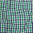 Blueprint, Pine Green and White Checkered Cotton and Polyester Shirting