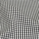 White and Black Checked Cotton and Polyester Twill