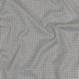 White and Black Checked Cotton and Polyester Twill