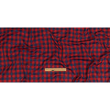 Red and Navy Checkered Cotton and Polyester Dobby
