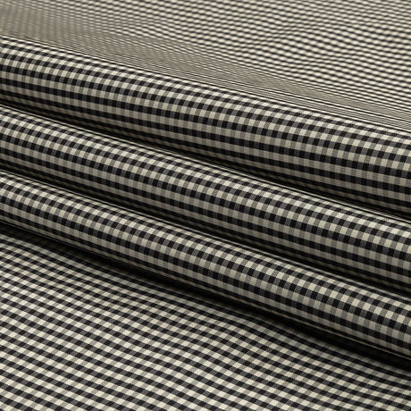 Black and Cream Little Checks Cotton and Polyester Shirting