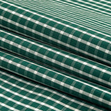 Evergreen and White Checkered Cotton and Polyester Shirting