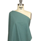 Evergreen and White Checkered Cotton and Polyester Shirting
