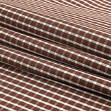 Brown and White Checkered Cotton and Polyester Shirting