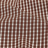 Brown and White Checkered Cotton and Polyester Shirting