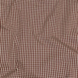 Brown and White Checkered Cotton and Polyester Shirting