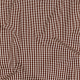Brown and White Checkered Cotton and Polyester Shirting