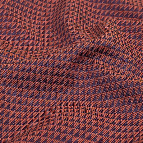 Navy and Orange Triangles Cotton and Polyester Twill