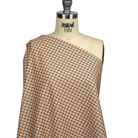 Yellow and Blue Ribbon Checks and Diamonds Cotton and Polyester Dobby Shirting
